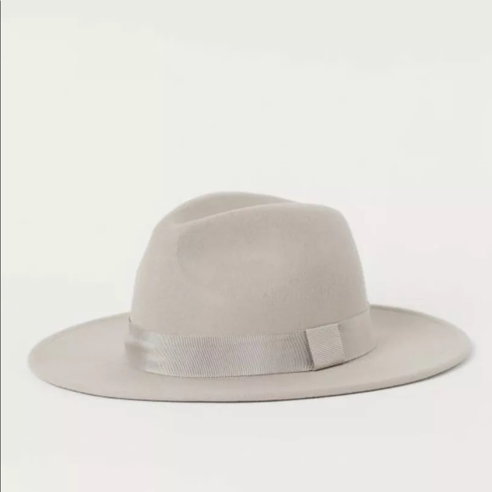 H&M Women’s Felted Wool Fedora Hat Light Taupe L/ 58